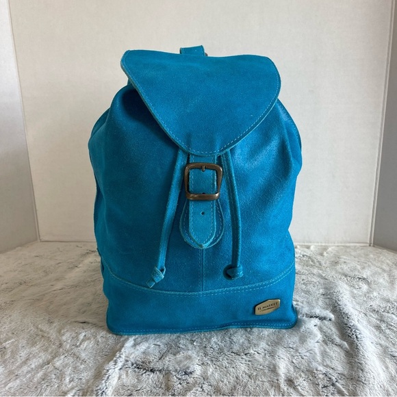 El Market Colombia Small Blue Leather Back Pack main image 5